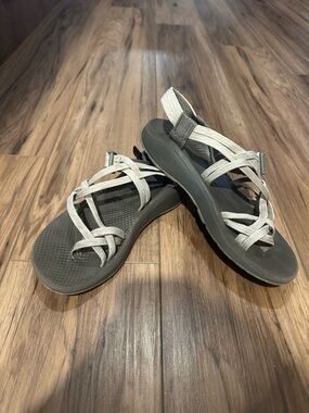 Chaco Women's Strappy Sandals - Gray and Cream